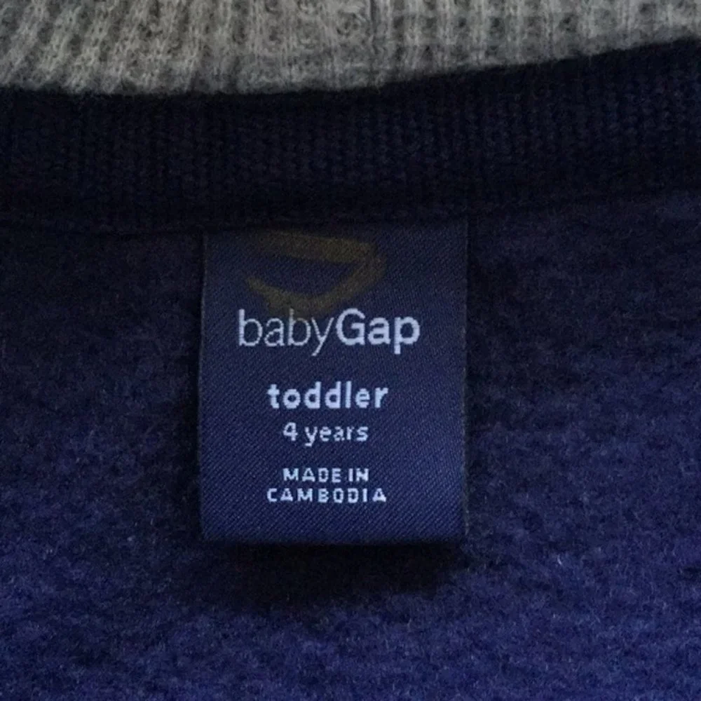 GAP Toddler Blue/Gray BIG Logo Hoodie